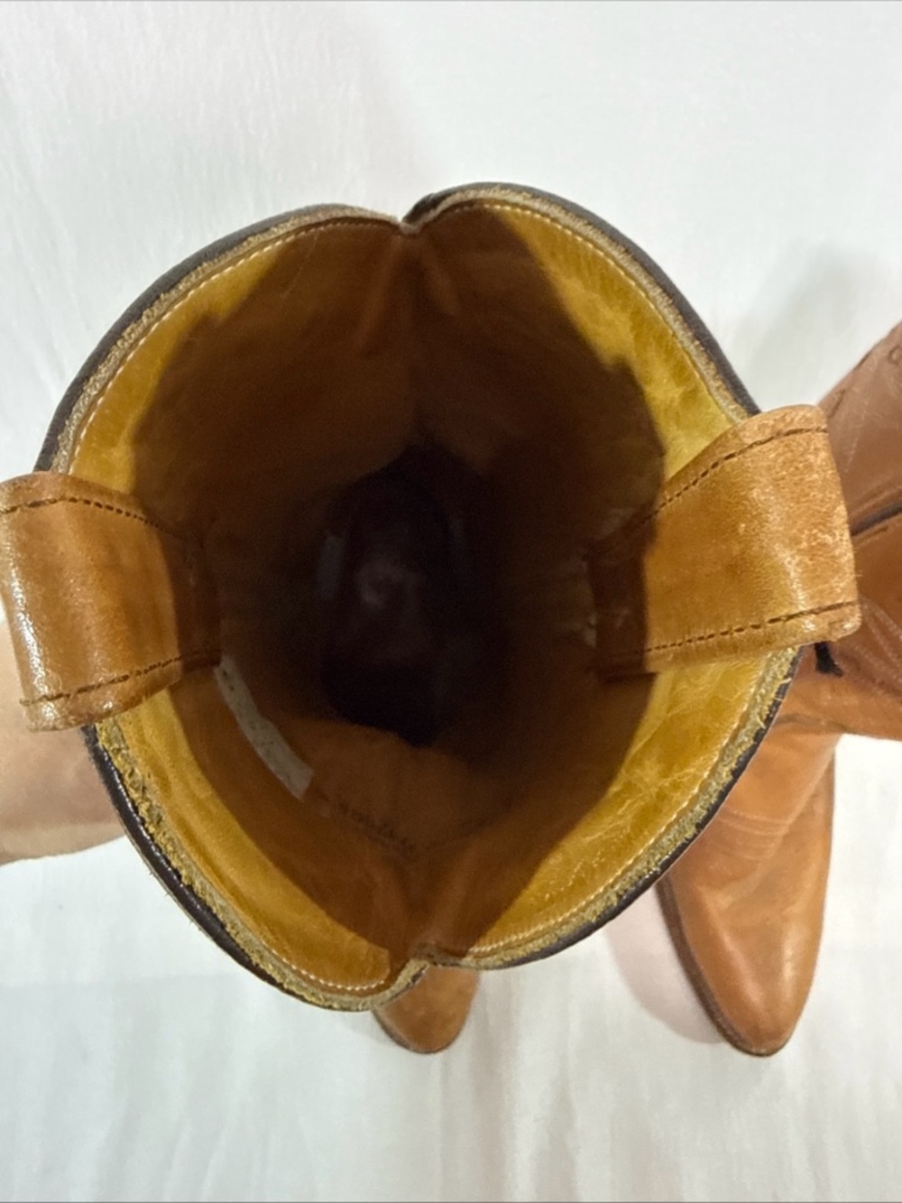 Double H Boots - Womens 6.5 - Leather Cowboy Western Tan Brown Horse Barn Farm - Picture 10 of 16